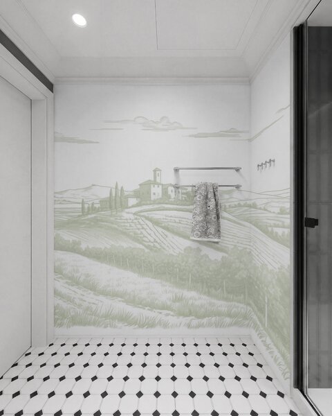 Tapety Vinica v šalviovej kresbe, Fototapety provence, w03349v2 : Uwalls.sk