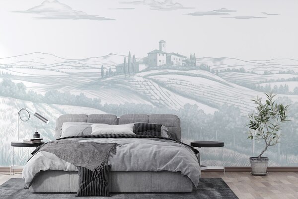 Tapety Vinica v modrej kresbe, Fototapety provence, w03349v1 : Uwalls.sk
