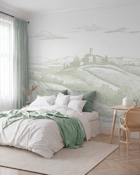 Tapety Vinica v šalviovej kresbe, Fototapety provence, w03349v2 : Uwalls.sk