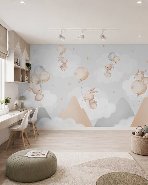 Tapety Zajačiky a broskyňové hory, Fototapety zvieratá, w03375v1 : Uwalls.sk