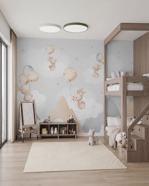 Tapety Zajačiky a broskyňové hory, Fototapety zvieratá, w03375v1 : Uwalls.sk