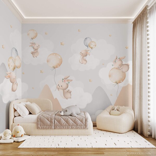 Tapety Zajačiky a broskyňové hory, Fototapety zvieratá, w03375v1 : Uwalls.sk