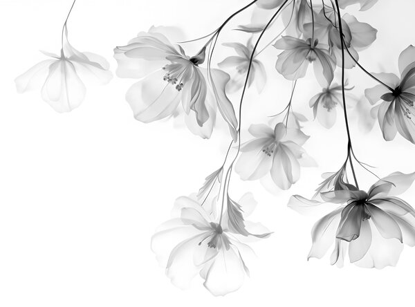 Tapety Previsnuté kvety v antracite, Fototapety s kvetmi, Fototapety veľké kvety, w08911 : Uwalls.sk