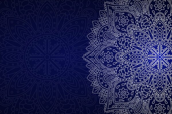 Tapeta tmavo-modrá Mandala