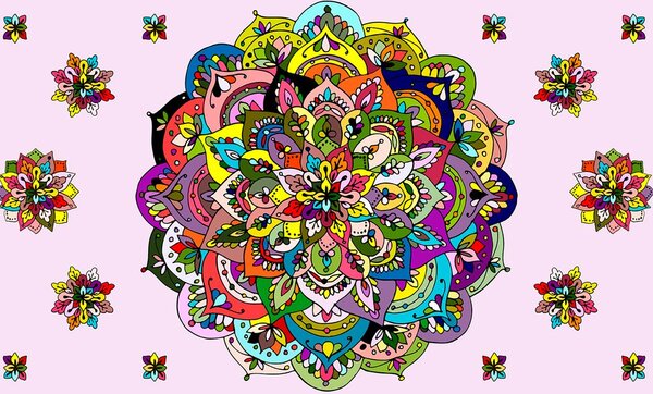 Tapeta pestrofarebná Mandala