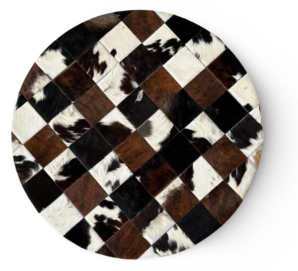 Kožený koberec SKEJBY exotic tricolor S, okrúhly