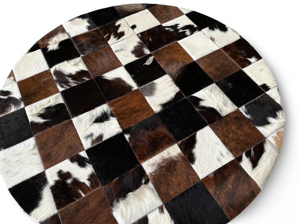 Kožený koberec SKEJBY exotic tricolor S, okrúhly