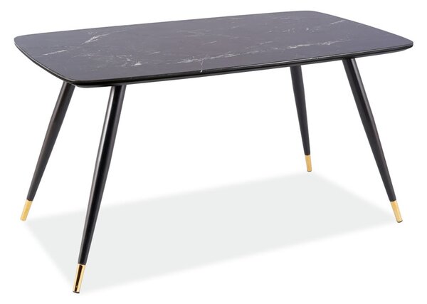 JEDÁLENSKÝ STÔL TREVIS ČIERNY MRAMOR + ZLATÝ 140 cm