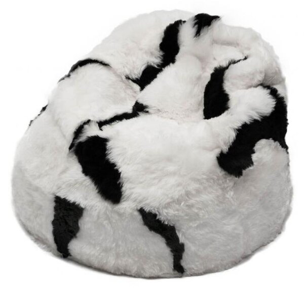 Sedací vak - bean bag - bieločierny, strihaný