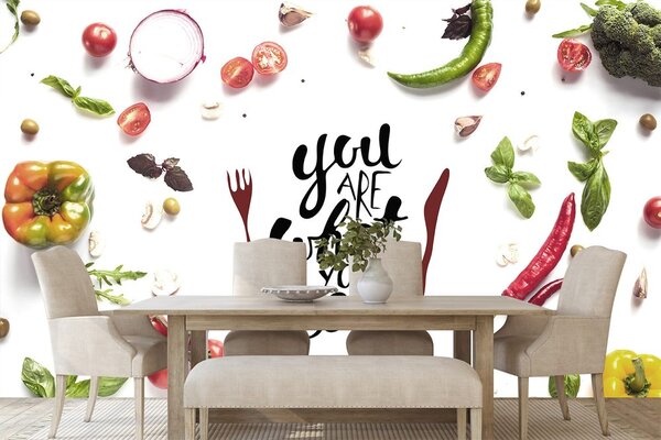 Tapeta s nápisom - You are what you eat
