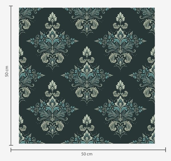 Tapety Polnočný petrolejový damask, Tapety francúzsky štýl, a00040 : Uwalls.sk