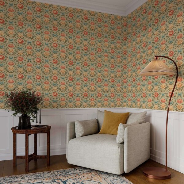 Tapety Farebný záhradný damask, Tapety francúzsky štýl, a00076 : Uwalls.sk