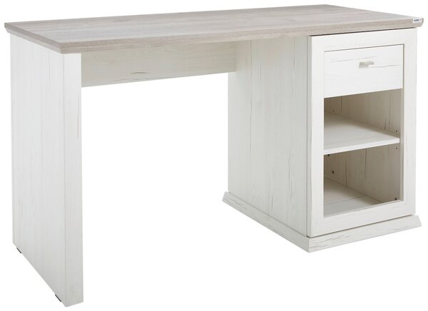 PÍSACÍ STÔL, sivá, biela, 135/59/76 cm Hom`in - Kancelárske stoly