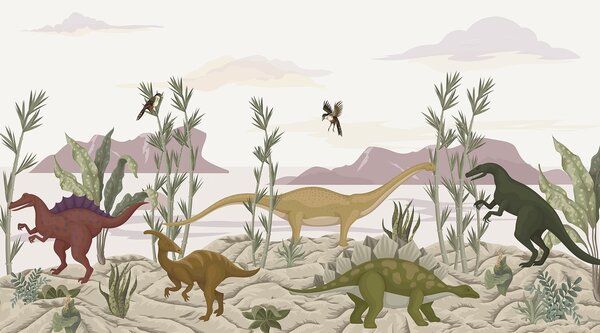 Tapety Hra a iskra, Detské fototapety, Fototapety dinosaury, w03562 : Uwalls.sk