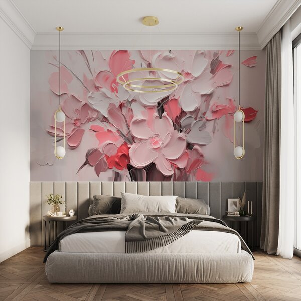 Tapety Abstraktné objemové kvety v štýle olejomaľby, 3D fototapety, Fototapety 3d kvety, w03582v3 : Uwalls.sk