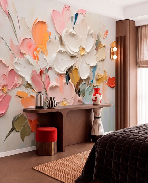 Tapety Lupene hustými ťahmi štetca, 3D fototapety, Fototapety 3d kvety, w03582 : Uwalls.sk