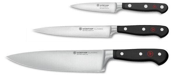 Wüsthof Wüsthof - Sada kuchynských nožov CLASSIC 3 ks čierna GG300 + záruka 3 roky zadarmo