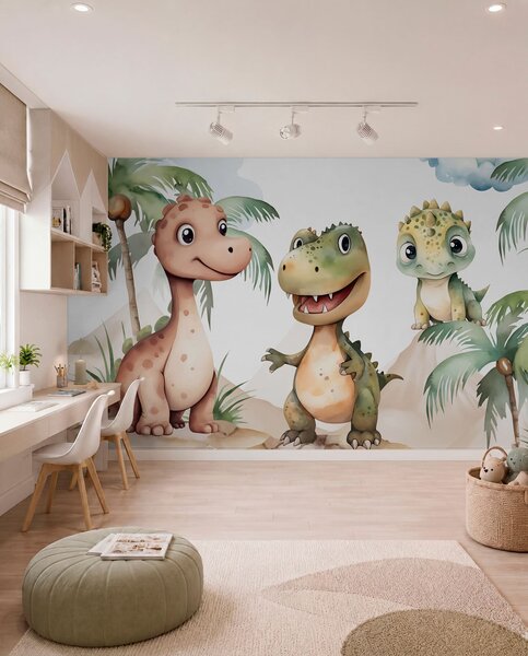 Tapety Tri malé dinosaury, Detské fototapety, Fototapety dinosaury, w03675 : Uwalls.sk