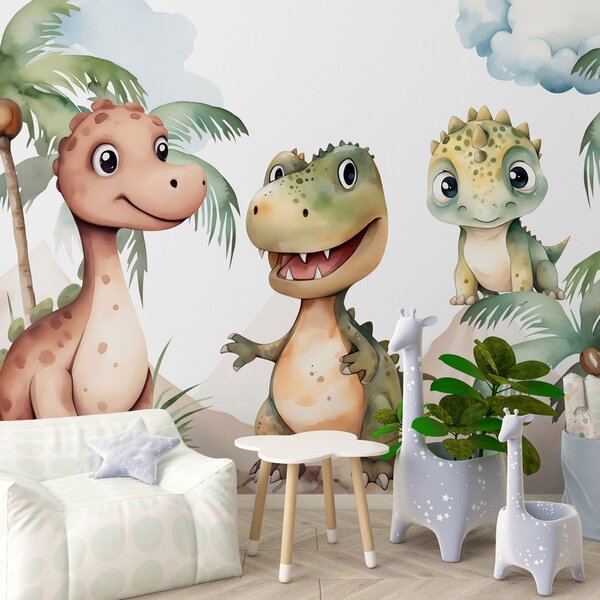 Tapety Tri malé dinosaury, Detské fototapety, Fototapety dinosaury, w03675 : Uwalls.sk