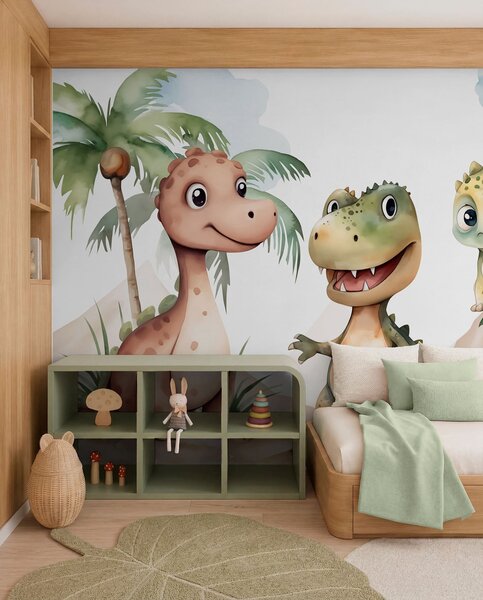 Tapety Tri malé dinosaury, Detské fototapety, Fototapety dinosaury, w03675 : Uwalls.sk