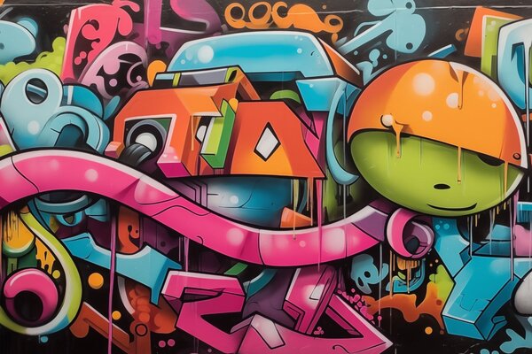 Tapety Jasné graffiti, Fototapety Izba pre tínedžerov, w03688 : Uwalls.sk