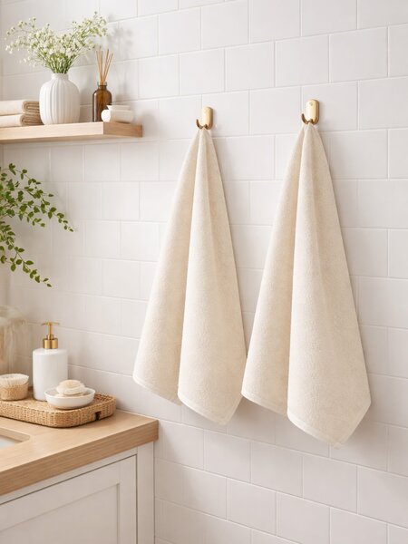 Sinsay - Jednofarebné bavlnené uteráky 2 pack - béžová
