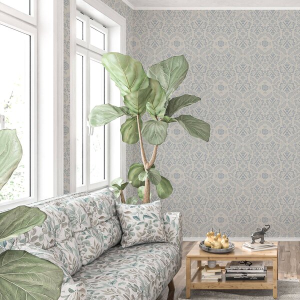 Tapety Kvetinový damask v bledomodrej, Tapety francúzsky štýl, a00113 : Uwalls.sk