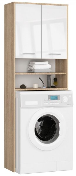 Ak furniture Kúpeľňová skrinka nad práčku SONOM dub sonoma/biela