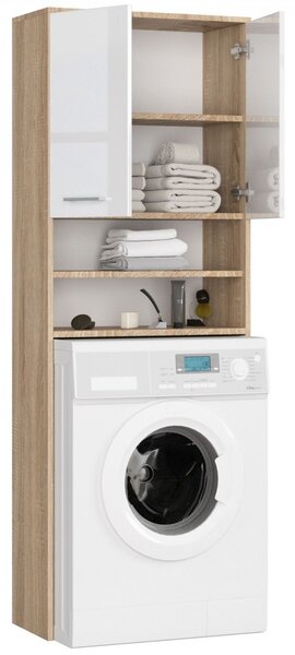 Ak furniture Kúpeľňová skrinka nad práčku SONOM dub sonoma/biela