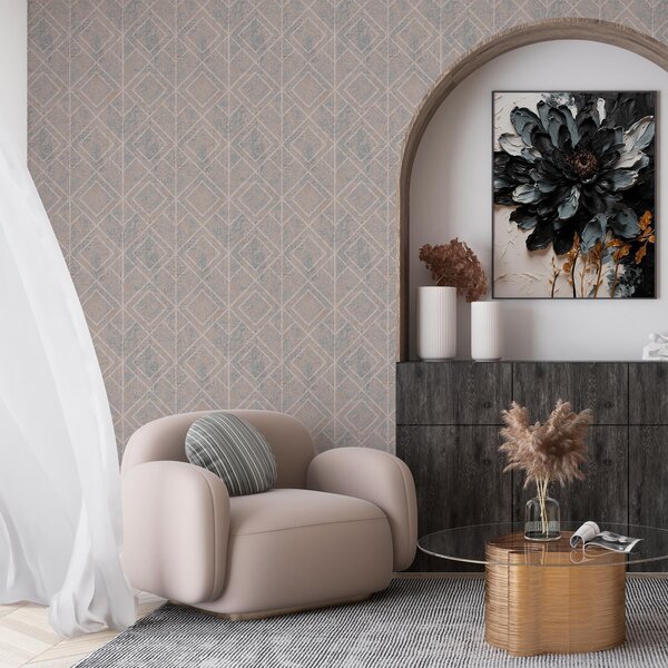 Tapety Kosoštvorce v taupe, Tapety abstraktné, a00141v2 : Uwalls.sk