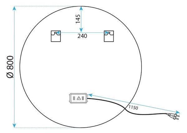 Rea Rea, nástenné LED zrkadlo, okrúhle, 80cm, zlatý matný rám, HOM-02503