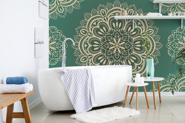 Tapeta Mandala na tyrkysovom pozadí