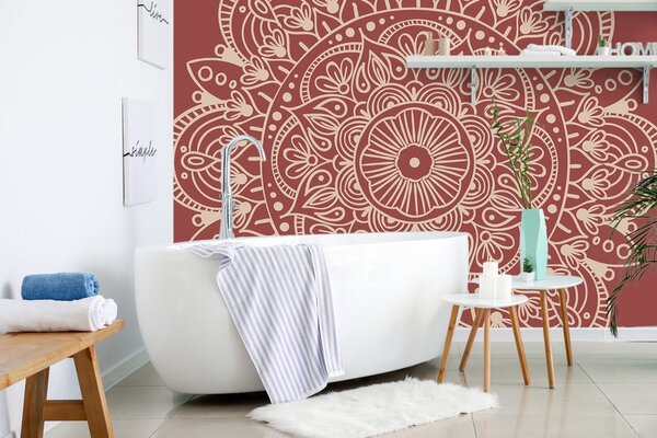 Tapeta Mandala na bordovom pozadí