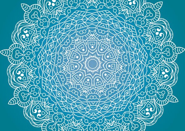 Tapeta meditačná Mandala na modrom pozadí