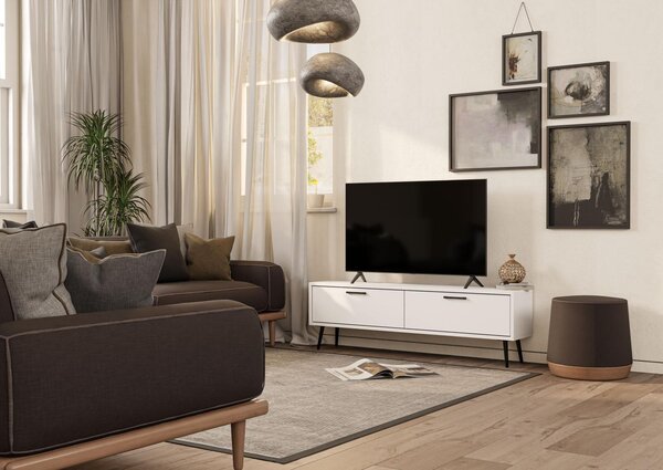 DRILL TV stolík na nožičkách, biela