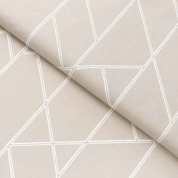 Goldea bavlnené plátno - geometrické línie na latte 160 cm
