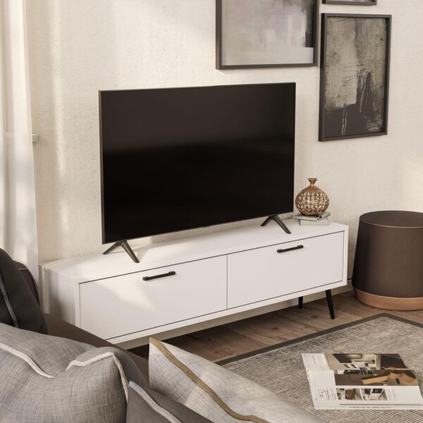 DRILL TV stolík na nožičkách, biela