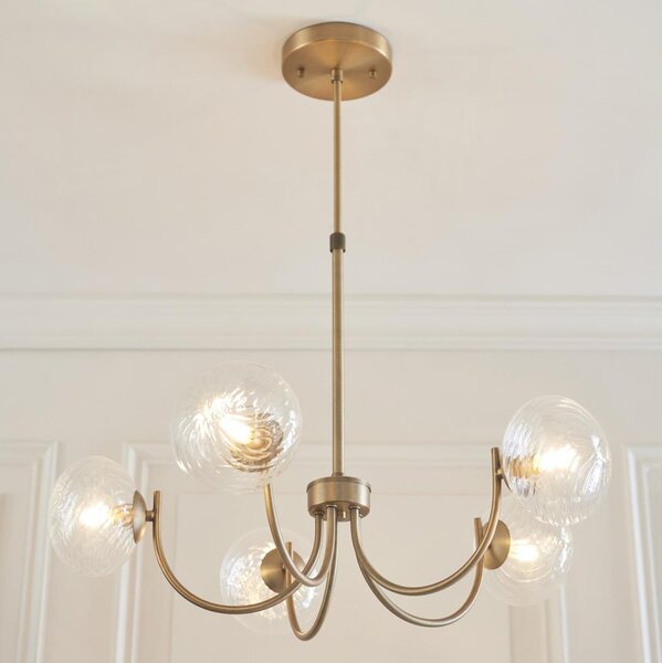 Endon 119210 - Luster na tyči HAGUE 5xG9/5W/230V mosadz