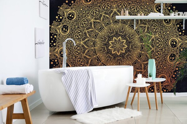 Tapeta zlatá orientálna Mandala
