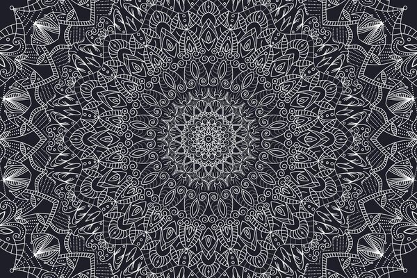 Tapeta detailná ozdobná Mandala v čiernobielom