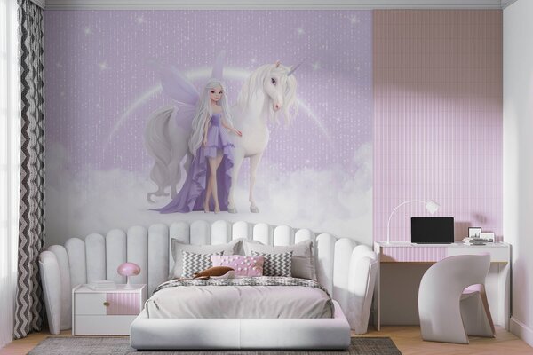 Tapety Jednorožec v žiare hviezd, Detské fototapety, Fototapety pre dievčatá, w03527 : Uwalls.sk