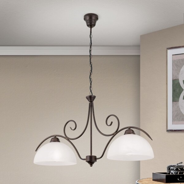 Orion - Závesný luster na reťazi RULA 2xE27/40W/230V biela/bronz