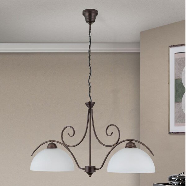Orion - Závesný luster na reťazi RULA 2xE27/40W/230V biela/bronz