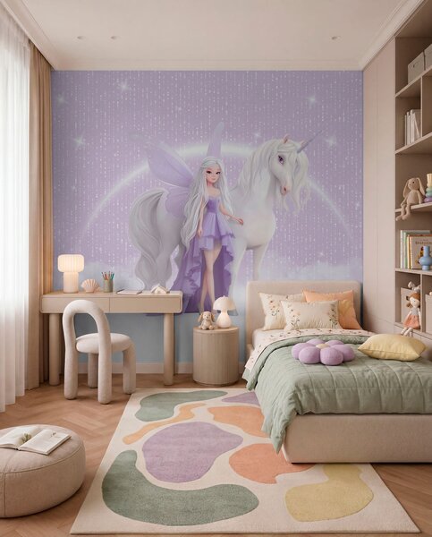 Tapety Jednorožec v žiare hviezd, Detské fototapety, Fototapety pre dievčatá, w03527 : Uwalls.sk