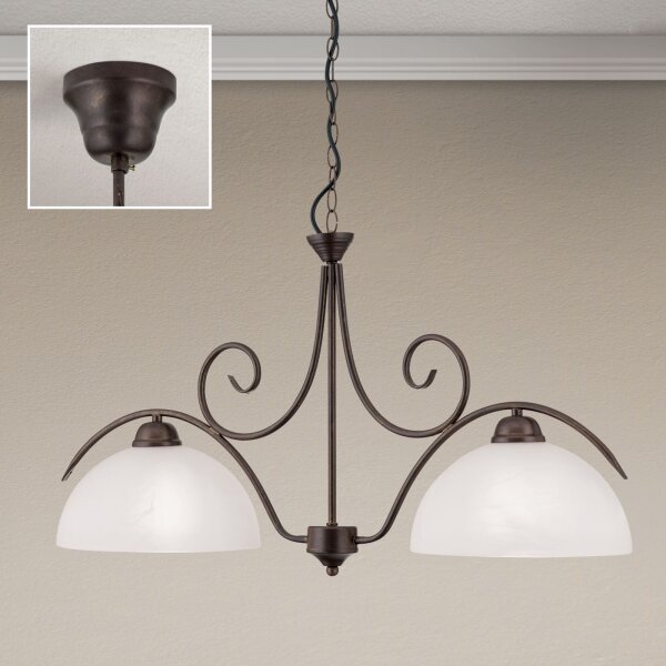 Orion - Závesný luster na reťazi RULA 2xE27/40W/230V biela/bronz