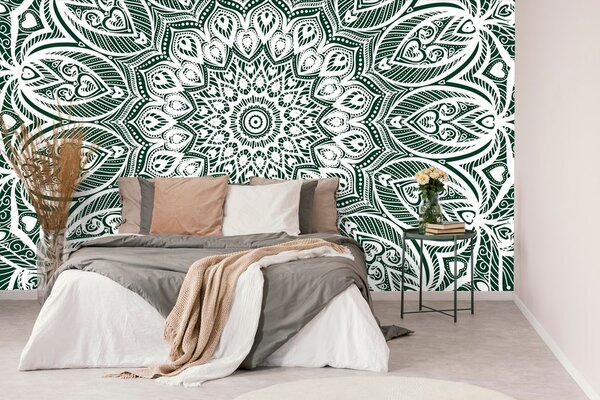 Tapeta Mandala harmónie na zelenom pozadí