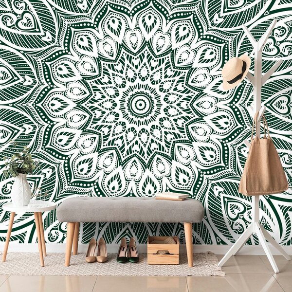 Tapeta Mandala harmónie na zelenom pozadí