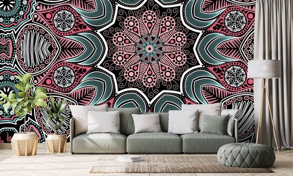 Tapeta indická Mandala s kvetinovým vzorom