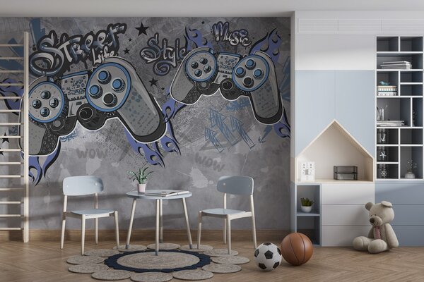 Tapety Gamepady v pouličnom umení, Fototapety Izba pre tínedžerov, w04054 : Uwalls.sk