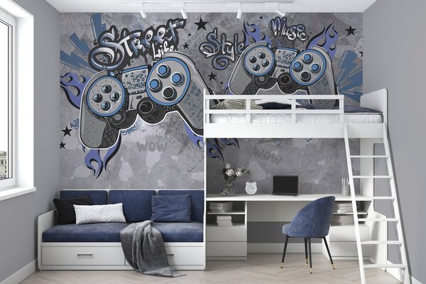 Tapety Gamepady v pouličnom umení, Fototapety Izba pre tínedžerov, w04054 : Uwalls.sk